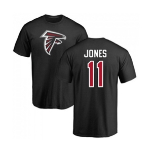 Football Atlanta Falcons #11 Julio Jones Black Name & Number Logo T-Shirt
