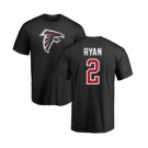 Football Atlanta Falcons #2 Matt Ryan Black Name & Number Logo T-Shirt