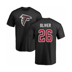 Football Atlanta Falcons #26 Isaiah Oliver Black Name & Number Logo T-Shirt