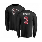 Football Atlanta Falcons #3 Matt Bryant Black Name & Number Logo Long Sleeve T-Shirt