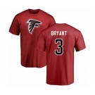 Football Atlanta Falcons #3 Matt Bryant Red Name & Number Logo T-Shirt