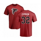 Football Atlanta Falcons #32 Johnathan Cyprien Red Name & Number Logo T-Shirt