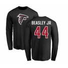 Football Atlanta Falcons #44 Vic Beasley Black Name & Number Logo Long Sleeve T-Shirt