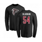 Football Atlanta Falcons #54 Foye Oluokun Black Name & Number Logo Long Sleeve T-Shirt