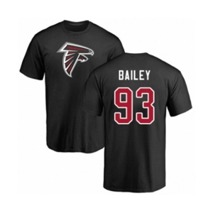 Football Atlanta Falcons #93 Allen Bailey Black Name & Number Logo T-Shirt