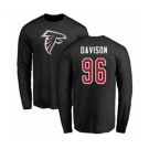 Football Atlanta Falcons #96 Tyeler Davison Black Name & Number Logo Long Sleeve T-Shirt