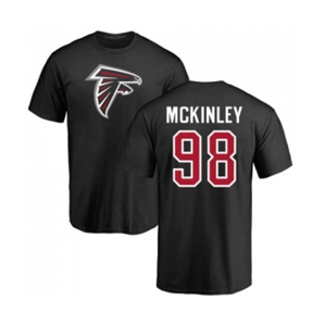 Football Atlanta Falcons #98 Takkarist McKinley Black Name & Number Logo T-Shirt