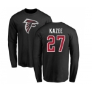 NFL Nike Atlanta Falcons #27 Damontae Kazee Black Name & Number Logo Long Sleeve T-Shirt