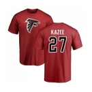 NFL Nike Atlanta Falcons #27 Damontae Kazee Red Name & Number Logo T-Shirt