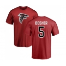 NFL Nike Atlanta Falcons #5 Matt Bosher Red Name & Number Logo T-Shirt