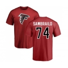 NFL Nike Atlanta Falcons #74 Ty Sambrailo Red Name & Number Logo T-Shirt