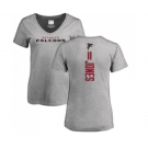 Football Women's Atlanta Falcons #11 Julio Jones Ash Backer T-Shirt