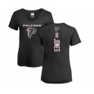 Football Women's Atlanta Falcons #11 Julio Jones Black Backer T-Shirt