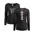 Football Women's Atlanta Falcons #26 Isaiah Oliver Black Backer Long Sleeve T-Shirt