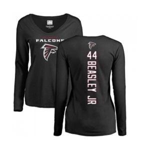 Football Women's Atlanta Falcons #44 Vic Beasley Black Backer Long Sleeve T-Shirt