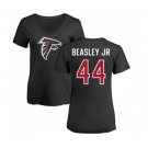 Football Women's Atlanta Falcons #44 Vic Beasley Black Name & Number Logo T-Shirt