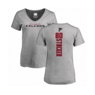 Football Women's Atlanta Falcons #80 Luke Stocker Ash Backer T-Shirt