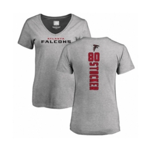 Football Women's Atlanta Falcons #80 Luke Stocker Ash Backer T-Shirt