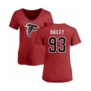 Football Women's Atlanta Falcons #93 Allen Bailey Red Name & Number Logo T-Shirt