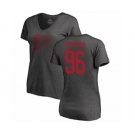 Football Women's Atlanta Falcons #96 Tyeler Davison Ash One Color T-Shirt