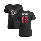 NFL Women's Nike Atlanta Falcons #18 Calvin Ridley Black Name & Number Logo T-Shirt