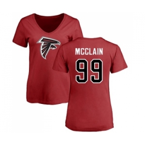 NFL Women's Nike Atlanta Falcons #99 Terrell McClain Red Name & Number Logo T-Shirt