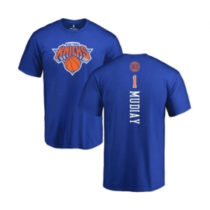 NBA Nike New York Knicks #1 Emmanuel Mudiay Royal Blue Backer T-Shirt