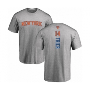 NBA Nike New York Knicks #14 Allonzo Trier Ash Backer T-Shirt