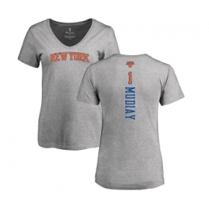 NBA Women's Nike New York Knicks #1 Emmanuel Mudiay Ash Backer T-Shirt