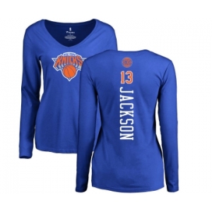 NBA Women's Nike New York Knicks #13 Mark Jackson Royal Blue Backer Long Sleeve T-Shirt