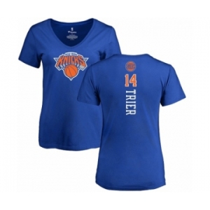 NBA Women's Nike New York Knicks #14 Allonzo Trier Royal Blue Backer T-Shirt