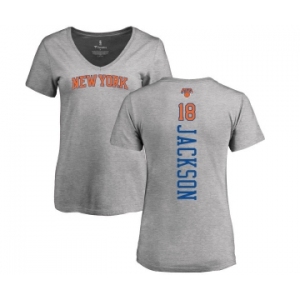 NBA Women's Nike New York Knicks #18 Phil Jackson Ash Backer T-Shirt