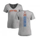 NBA Women's Nike New York Knicks #26 Mitchell Robinson Ash Backer T-Shirt