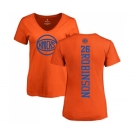 NBA Women's Nike New York Knicks #26 Mitchell Robinson Orange One Color Backer Slim-Fit V-Neck T-Shirt