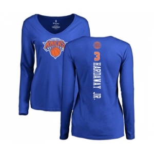 NBA Women's Nike New York Knicks #3 Tim Hardaway Jr. Royal Blue Backer Long Sleeve T-Shirt