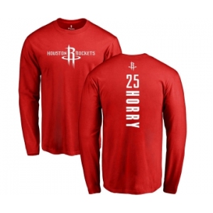 NBA Nike Houston Rockets #25 Robert Horry Red Backer Long Sleeve T-Shirt