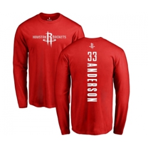 NBA Nike Houston Rockets #33 Ryan Anderson Red Backer Long Sleeve T-Shirt