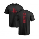 NBA Nike Houston Rockets #34 Hakeem Olajuwon Black One Color Backer T-Shirt