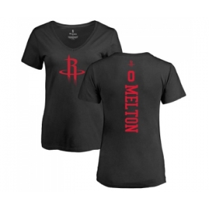 NBA Women's Nike Houston Rockets #0 De'Anthony Melton Black One Color Backer Slim-Fit V-Neck T-Shirt