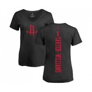 NBA Women's Nike Houston Rockets #1 Michael Carter-Williams Black One Color Backer Slim-Fit V-Neck T-Shirt