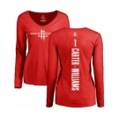 NBA Women's Nike Houston Rockets #1 Michael Carter-Williams Red Backer Long Sleeve T-Shirt