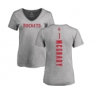 NBA Women's Nike Houston Rockets #1 Tracy McGrady Ash Backer T-Shirt