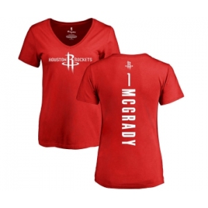 NBA Women's Nike Houston Rockets #1 Tracy McGrady Red Backer T-Shirt