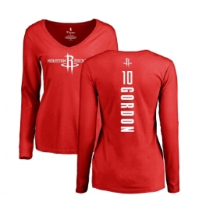 NBA Women's Nike Houston Rockets #10 Eric Gordon Red Backer Long Sleeve T-Shirt