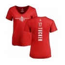 NBA Women's Nike Houston Rockets #17 PJ Tucker Red Backer T-Shirt