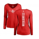 NBA Women's Nike Houston Rockets #33 Ryan Anderson Red Backer Long Sleeve T-Shirt