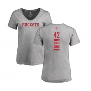 NBA Women's Nike Houston Rockets #42 Nene Ash Backer T-Shirt