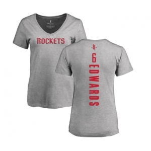 NBA Women's Nike Houston Rockets #6 Vincent Edwards Ash Backer T-Shirt