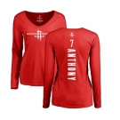 NBA Women's Nike Houston Rockets #7 Carmelo Anthony Red Backer Long Sleeve T-Shirt