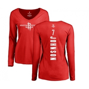 NBA Women's Nike Houston Rockets #7 Joe Johnson Red Backer Long Sleeve T-Shirt